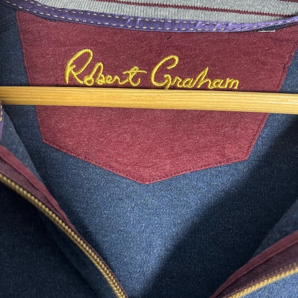 Robert Graham Burgundy and Navy Quarter-Zip Pullover - Picture 4 of 4